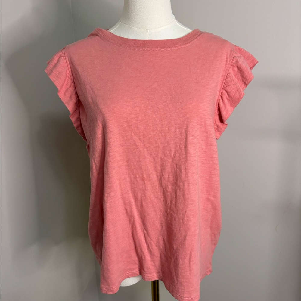 Women's Xl Z Supply Pink Ruffle Sleeve Top